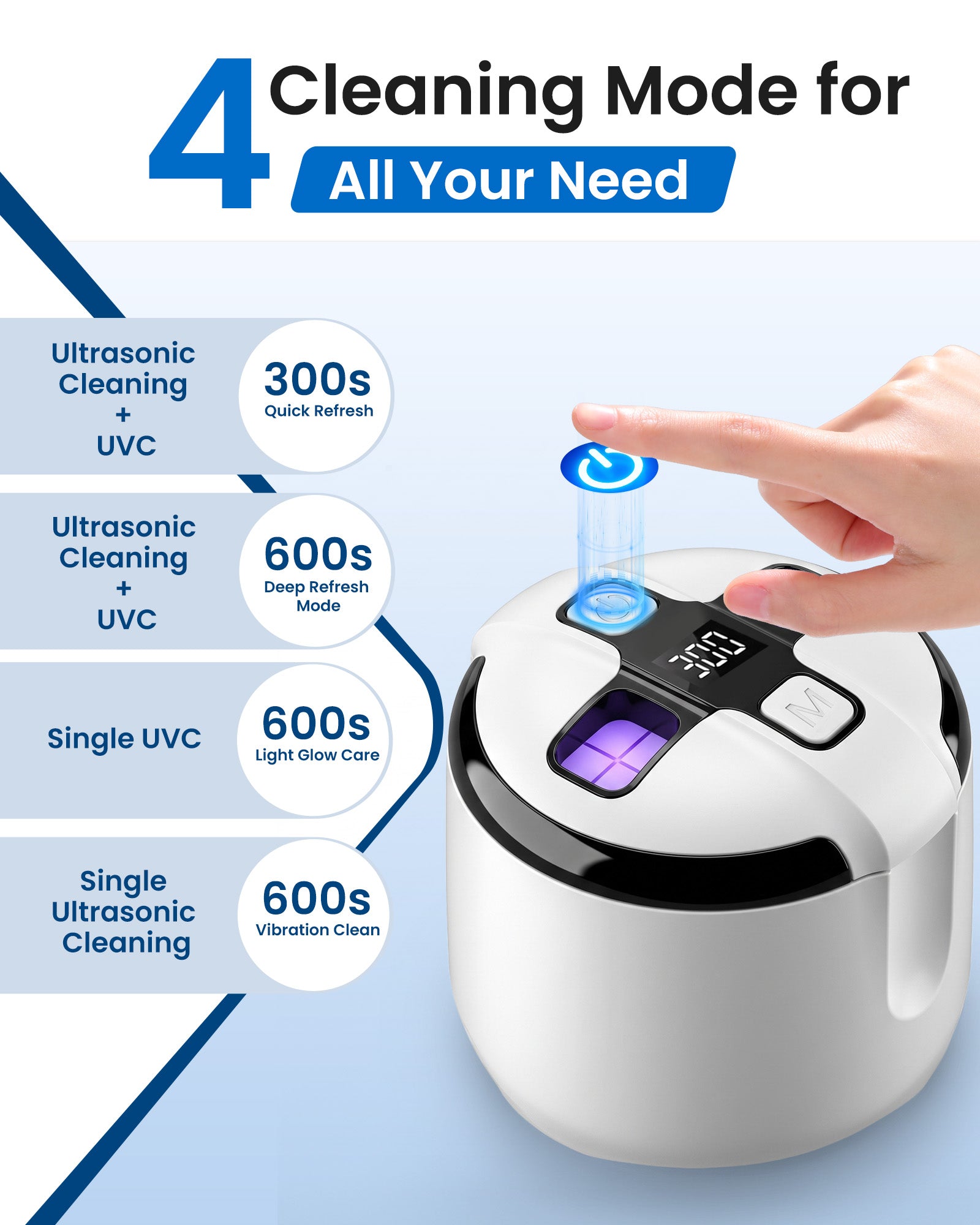 KUNPHY 48kHz Ultrasonic Dental Cleaner | For Retainers, Aligners & Electric Toothbrush Heads