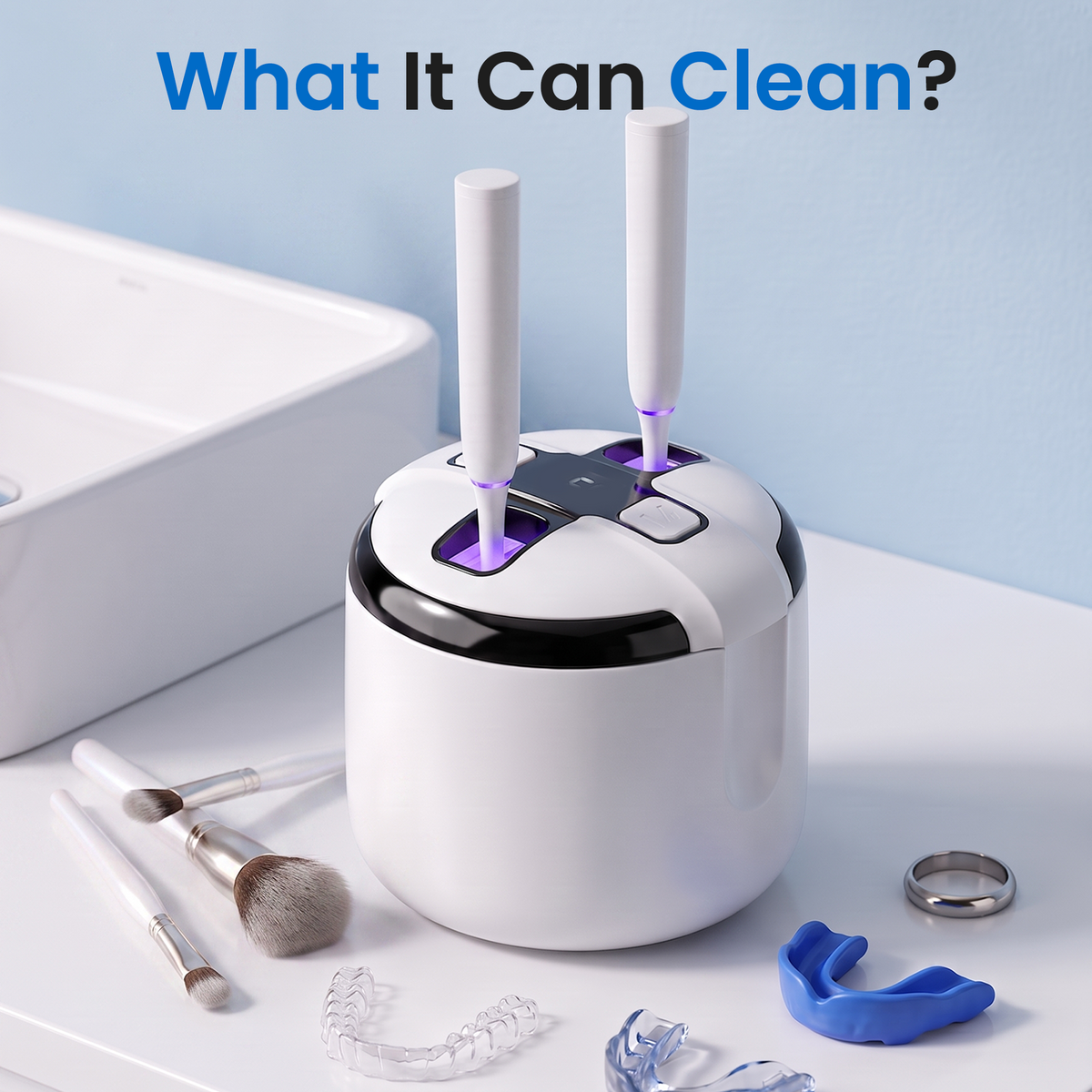 KUNPHY 48kHz Ultrasonic Dental Cleaner | For Retainers, Aligners & Electric Toothbrush Heads