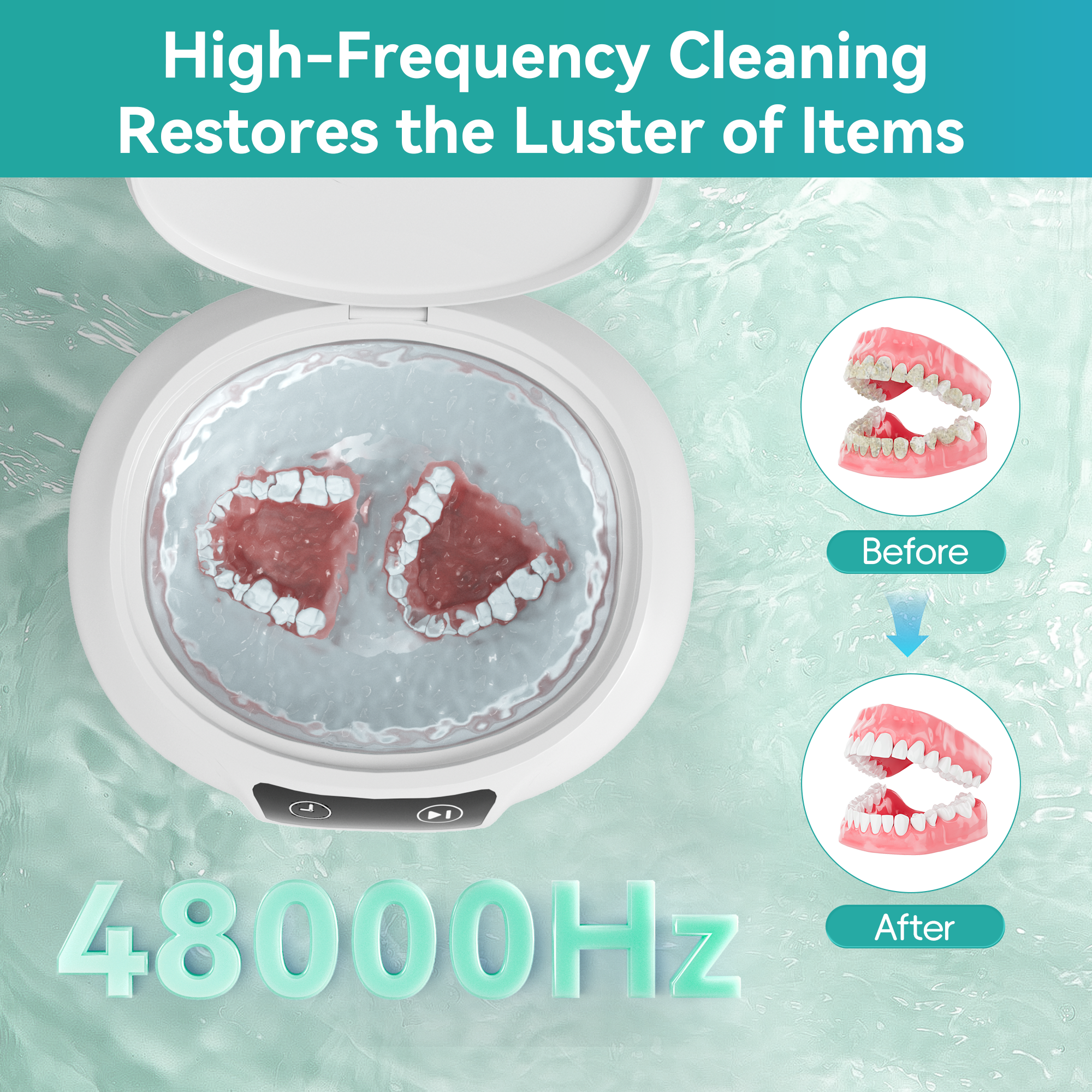 KUNPHY Ultrasonic Jewelry Cleaner, 700ml(24.5 0z) 48KHz Jewelry Cleaner Machine with 3 Digital Timers, Ultrasonic Cleaning Machine for Glasses, Rings, Diamond, Necklaces
