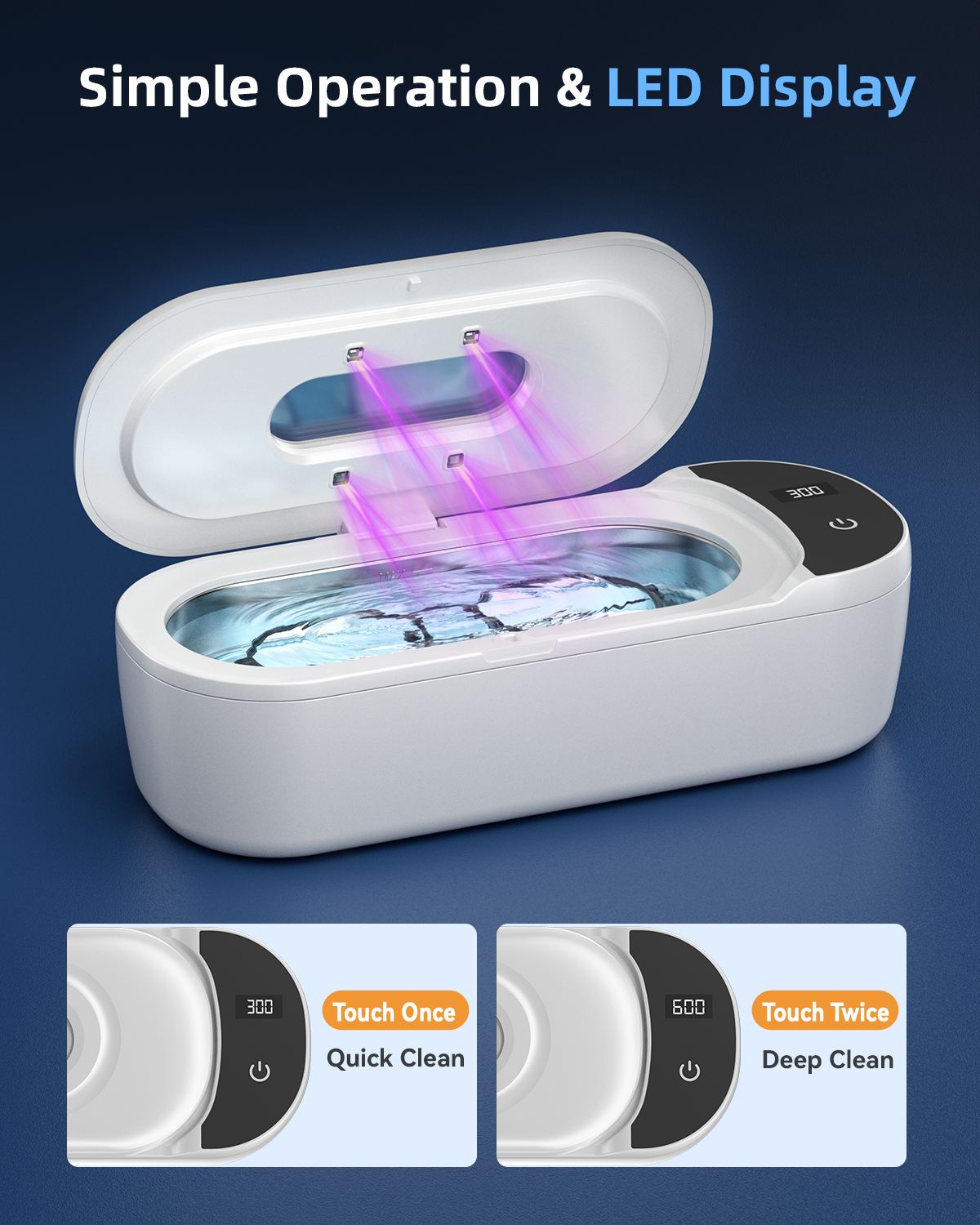 Ultrasonic Jewelry Cleaner, 400ml Sonic Cleaner for Rings, Glasses