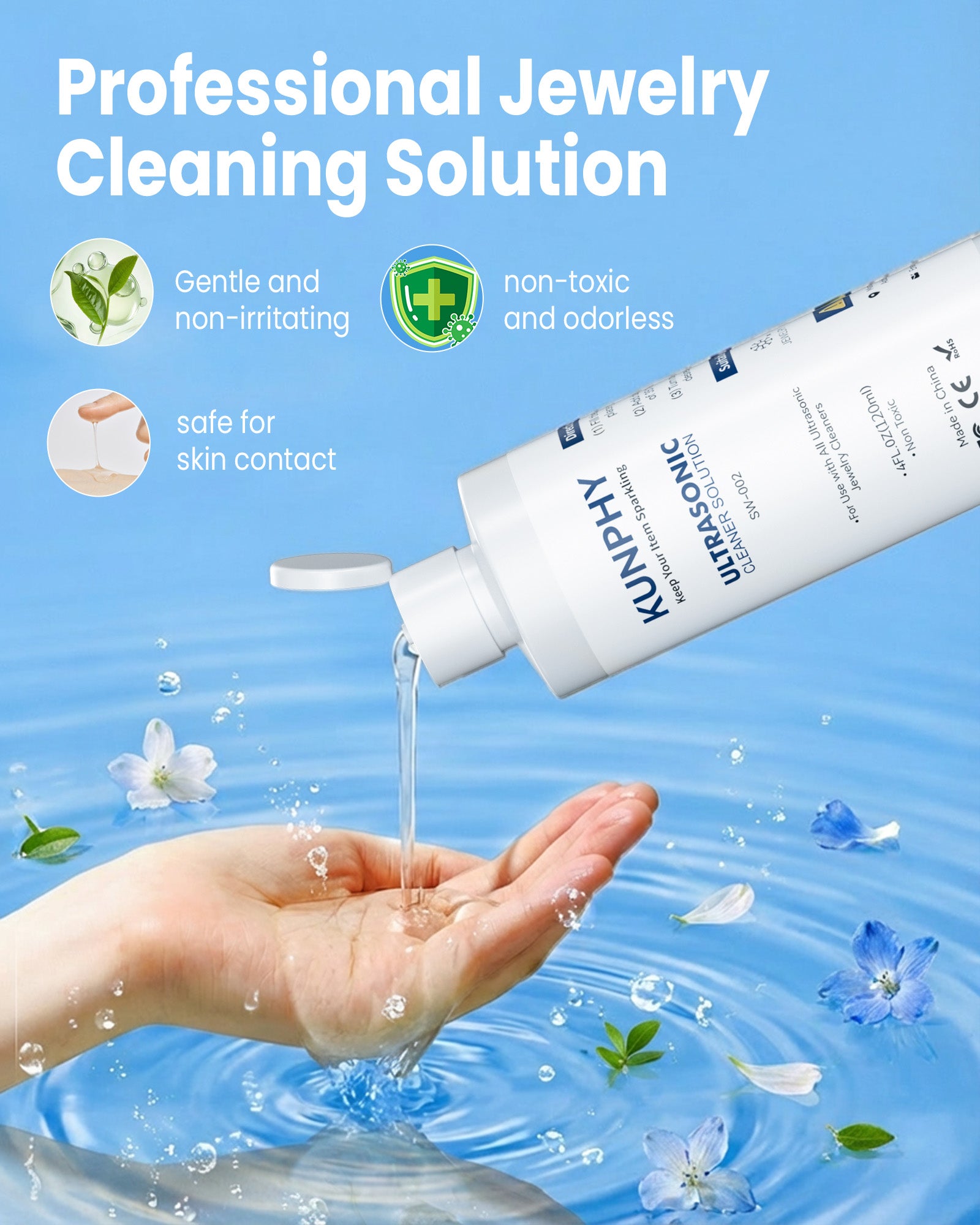 Jewelry Cleaning Concentrate | Ultrasonic Cleaner Solution for Gold, Silver & Diamonds