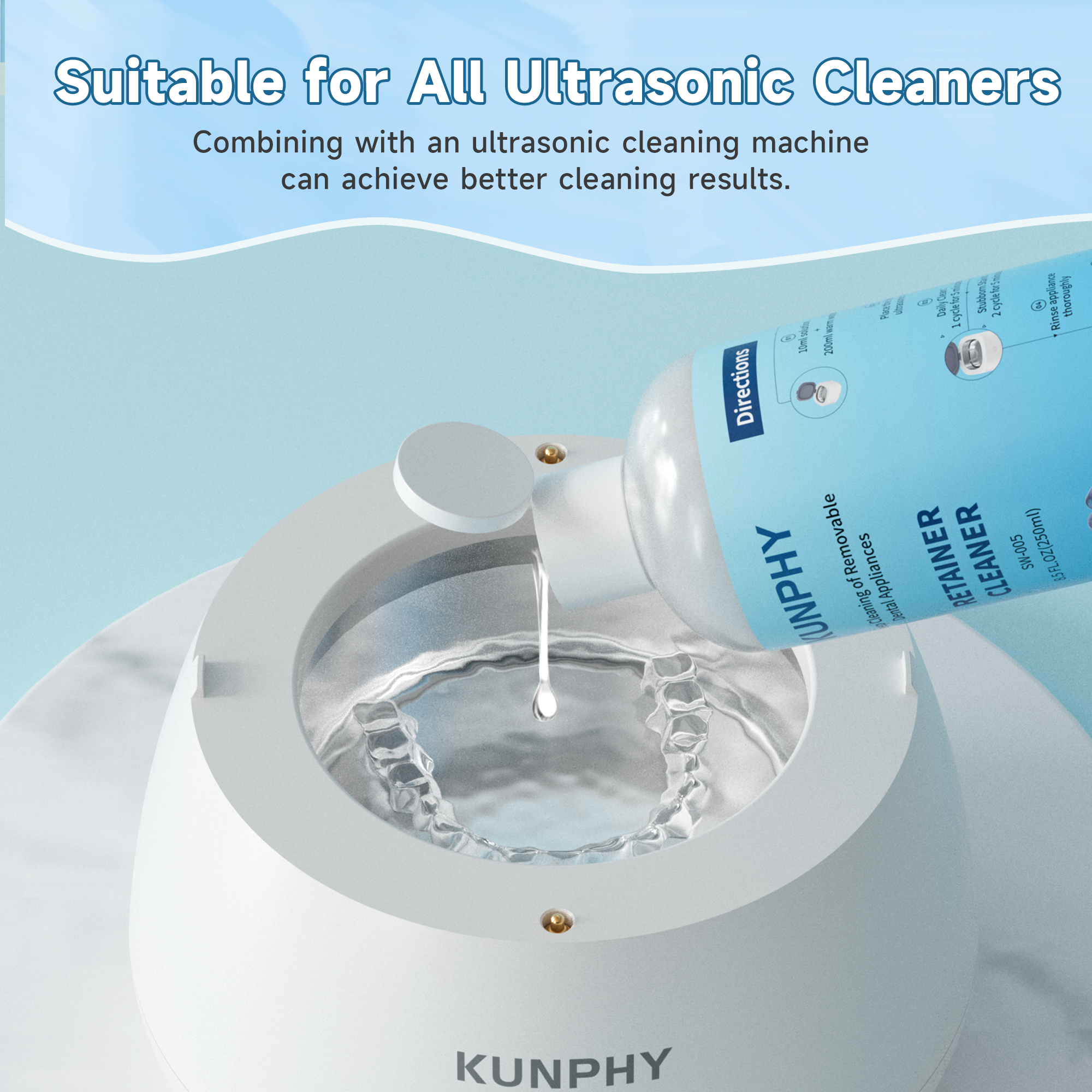 Dental Appliance Cleaner | Ultrasonic Cleaning Solution for Retainers & Aligners