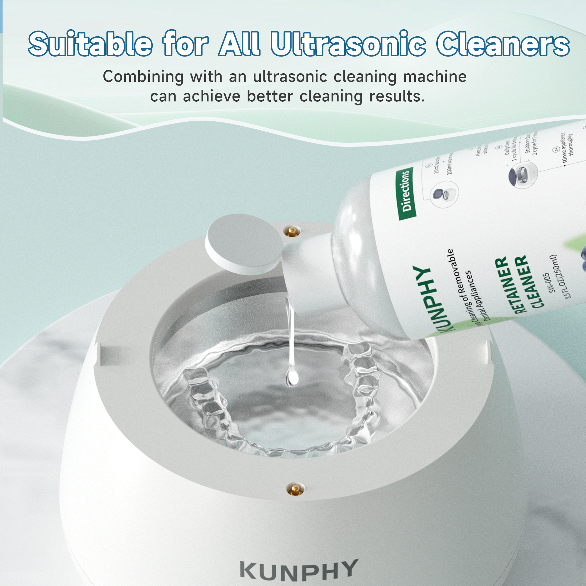 Mint Dental Appliance Cleaner | Ultrasonic Cleaning Solution for Retainers & Aligners