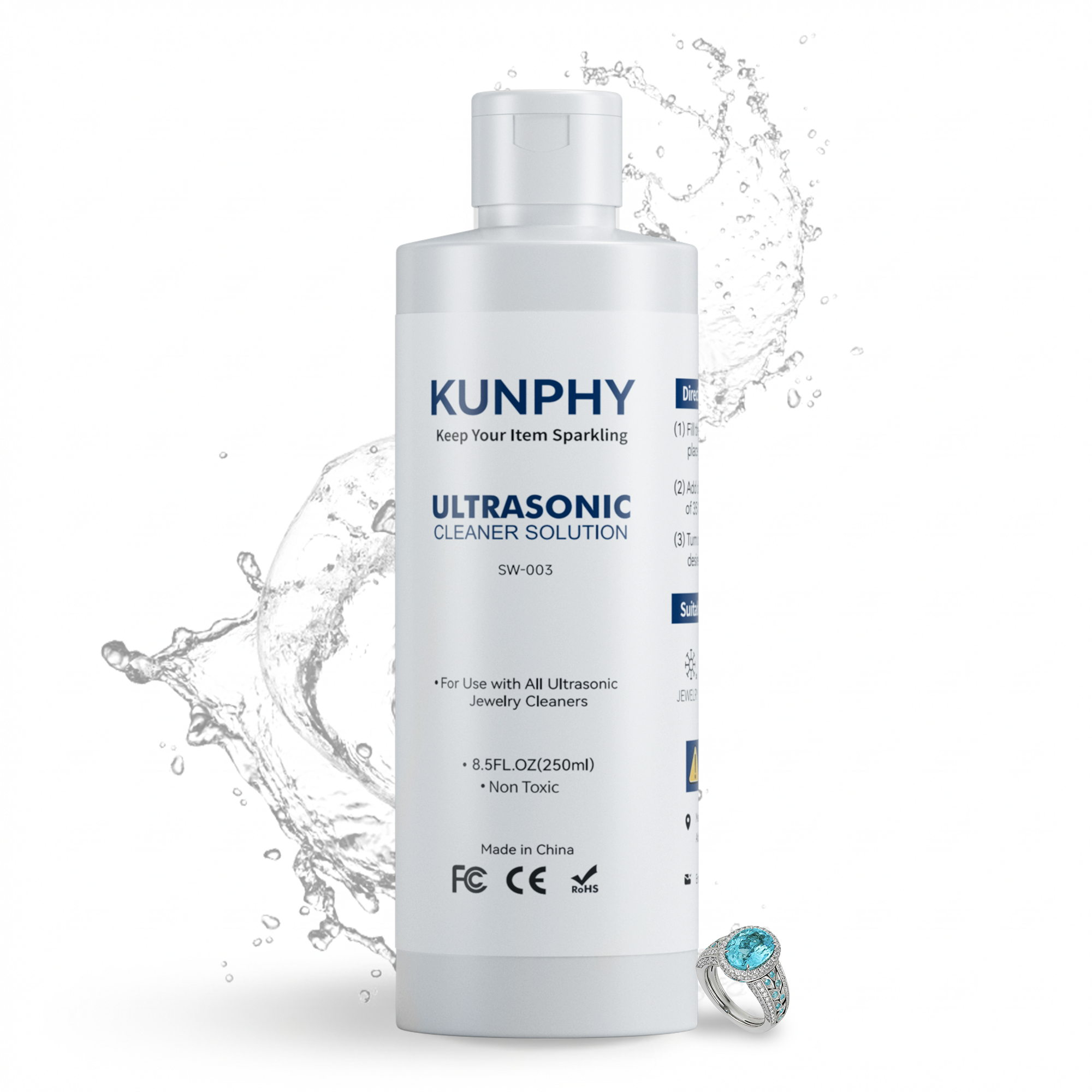 Jewelry Cleaning Concentrate | Ultrasonic Cleaner Solution for Gold, Silver & Diamonds