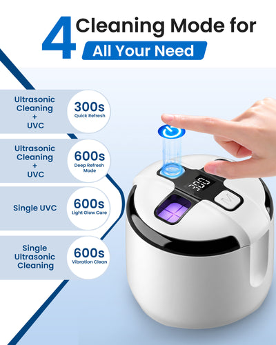 KUNPHY 48kHz Ultrasonic Dental Cleaner | For Retainers, Aligners & Electric Toothbrush Heads