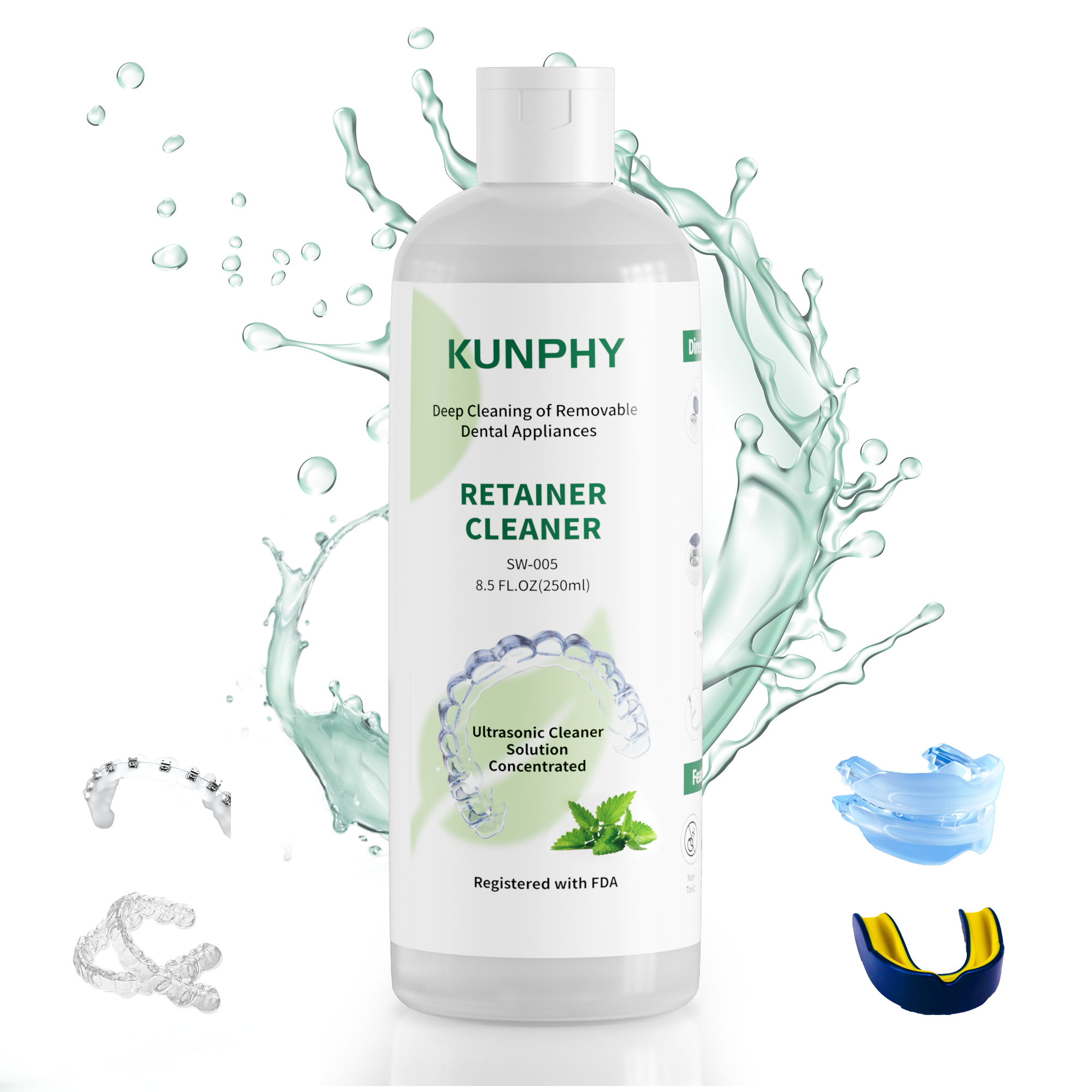 Mint Dental Appliance Cleaner | Ultrasonic Cleaning Solution for Retainers & Aligners