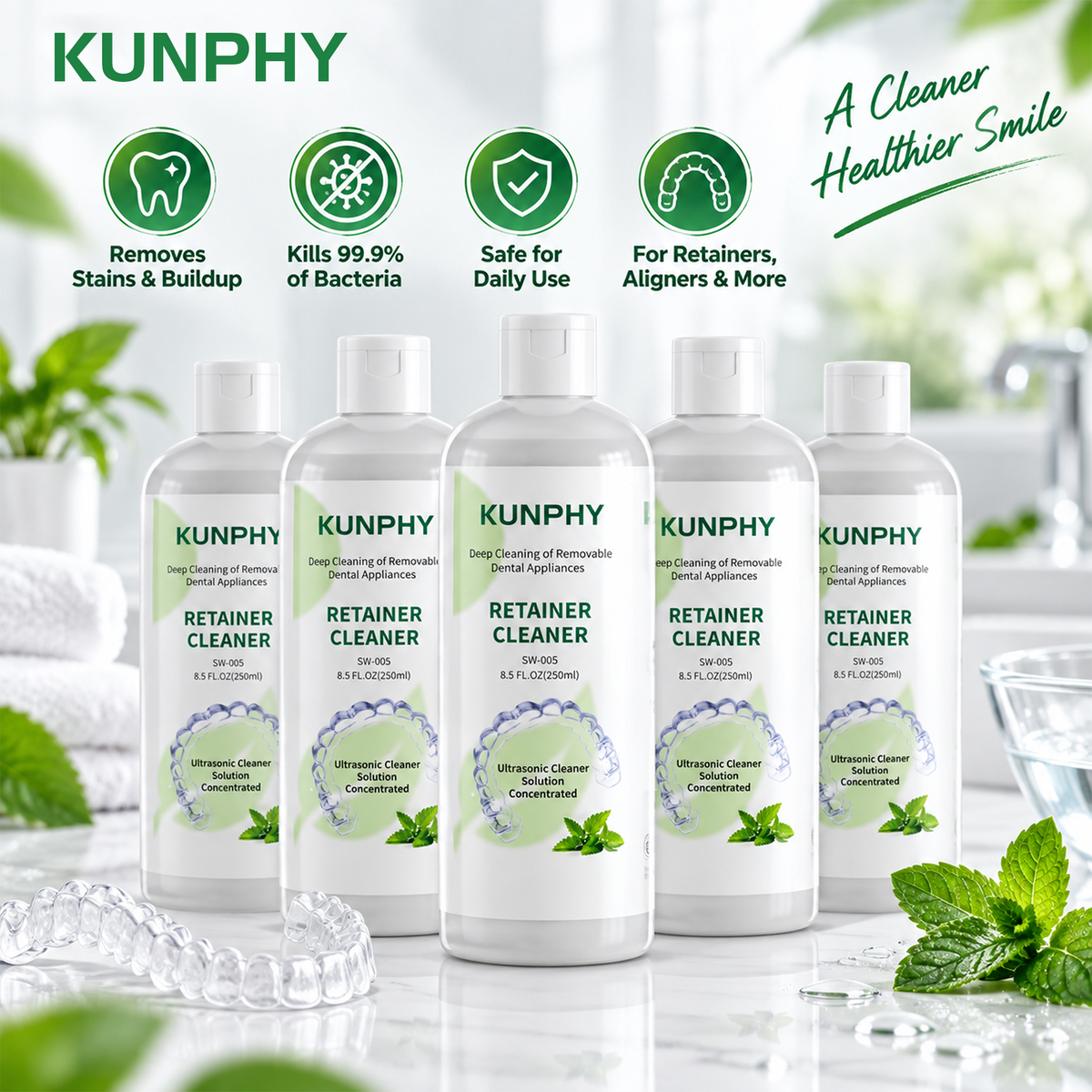 5-Pack 250mL Cleaning Solution Set – Dental, Jewelry & Eyewear