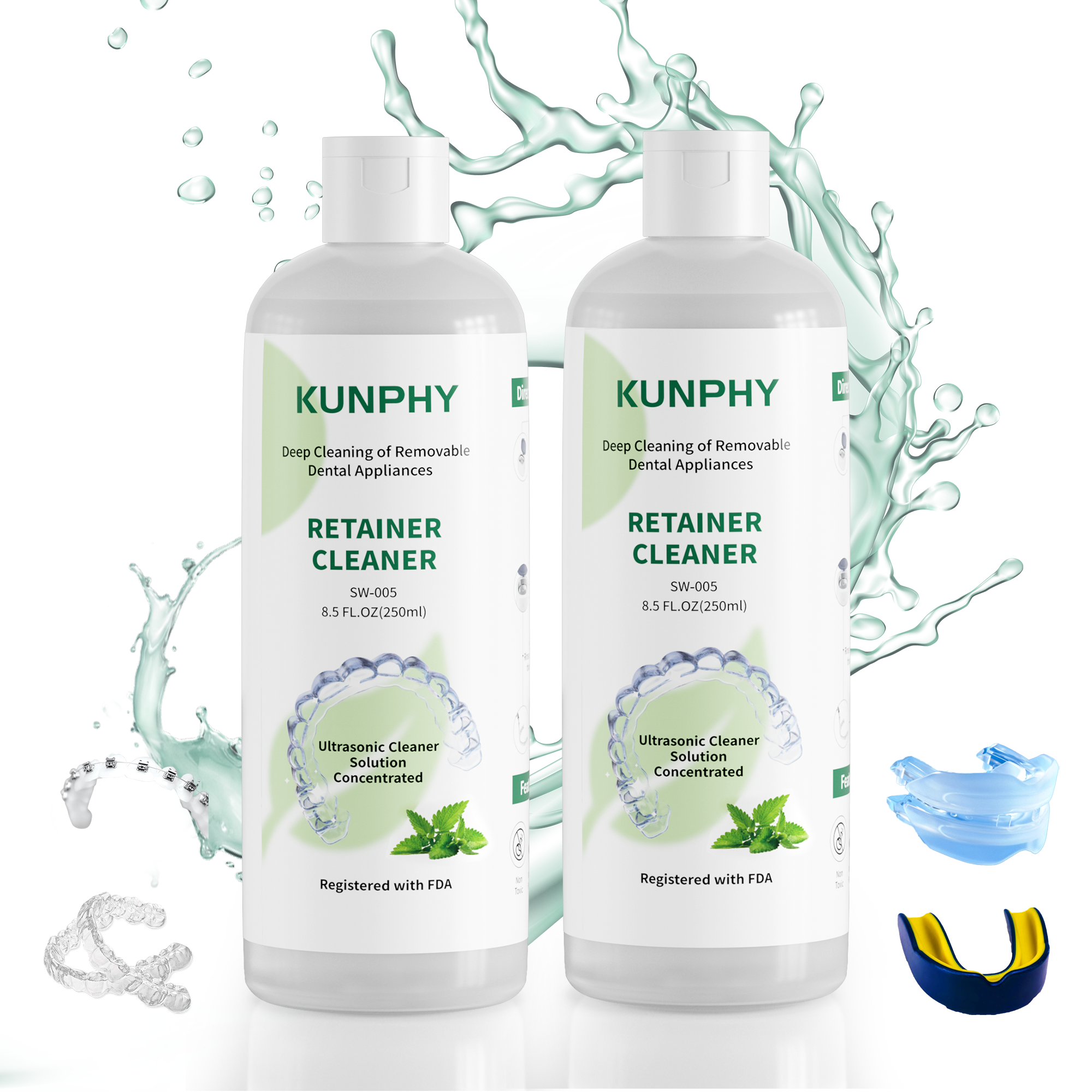 Mint Dental Appliance Cleaner | Ultrasonic Cleaning Solution for Retainers & Aligners