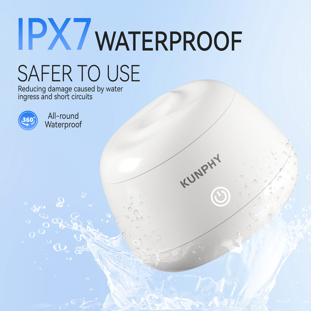 KUNPHY Ultrasonic Retainer Cleaner,IPX7 Water-Proof Denture Cleaner Machine,Portable Dental Cleaning Pod for Deep Cleaning Mouth Guard,Aligner,Braces, Jewelry, Matte White
