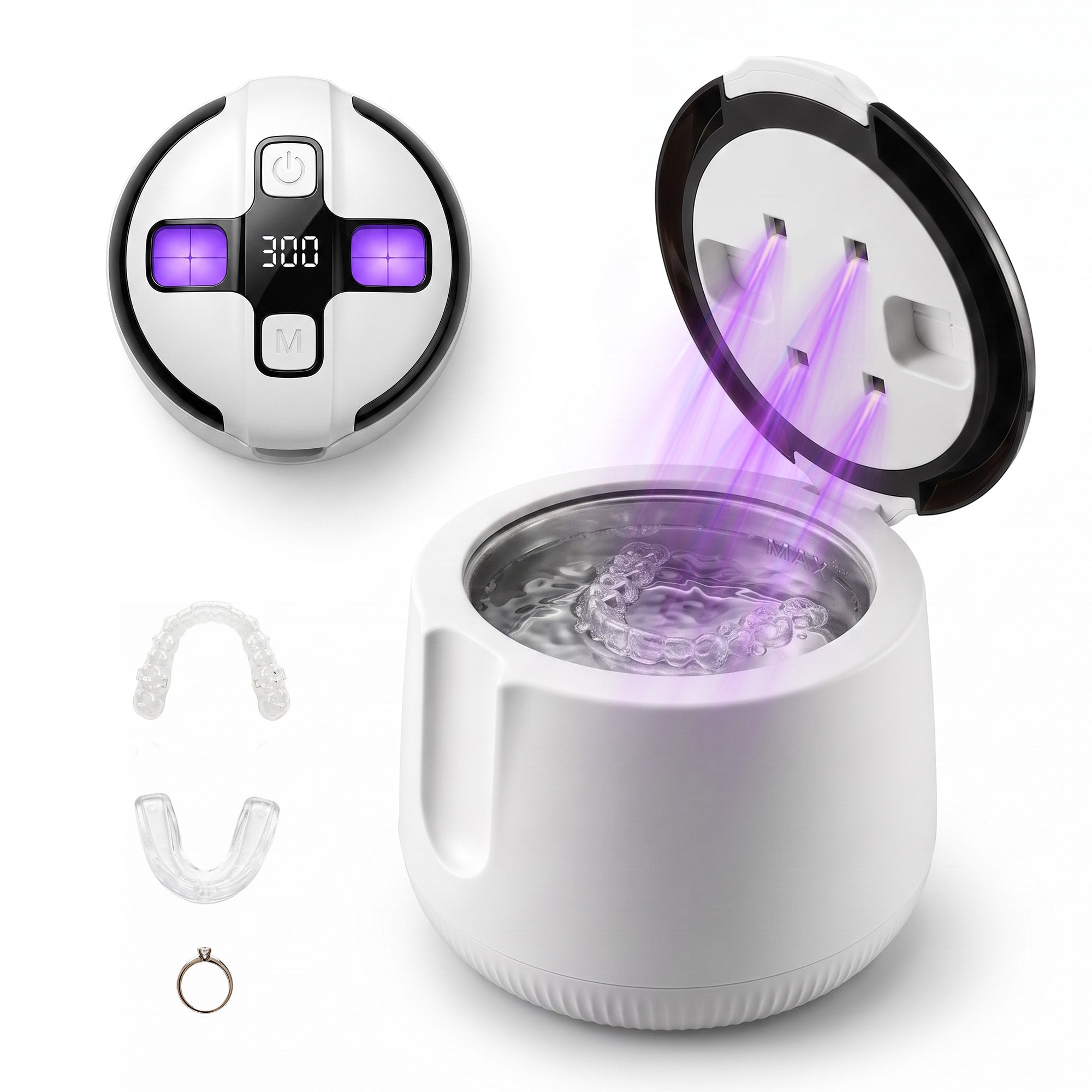 KUNPHY 48kHz Ultrasonic Dental Cleaner | For Retainers, Aligners & Electric Toothbrush Heads
