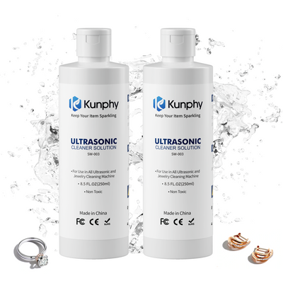 kunphy Jewelry Cleaner, Ultrasonic Cleaner Solution - Jewelry Cleaner for Gold, Silver, Platinum Diamonds and Non-Porous Precious & Semi-Precious Jewelry 4 oz(120ml)