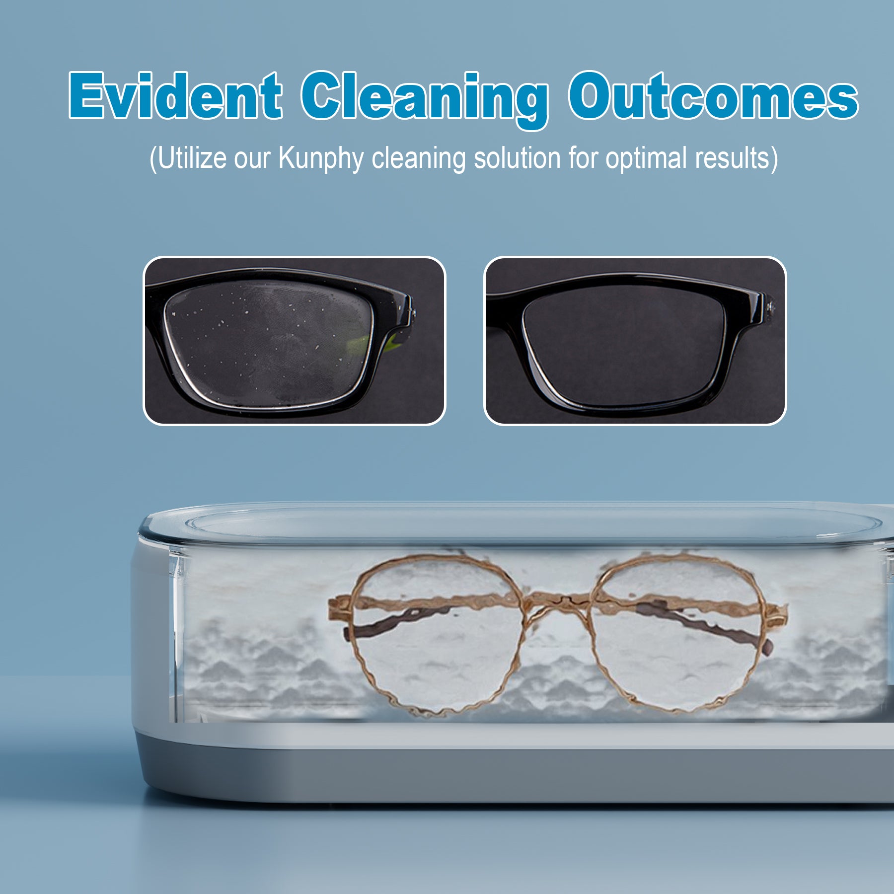 Ultrasonic Jewelry Cleaner, Jewelry Cleaner Machine 12oz 46KHz, Professional Sonic Cleaner with One-Touch Operation, Ultrasonic Cleaner for Rings, Glasses, Jewelry, Dentures