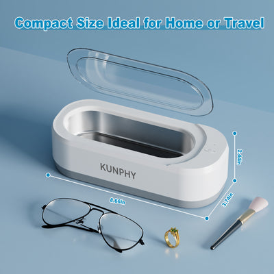 KUNPHY Ultrasonic Jewelry Cleaner, Ultrasonic Machine for All Jewelry, Small Sonic Cleaner for Rings, Glasses, Jewelry, Retainer