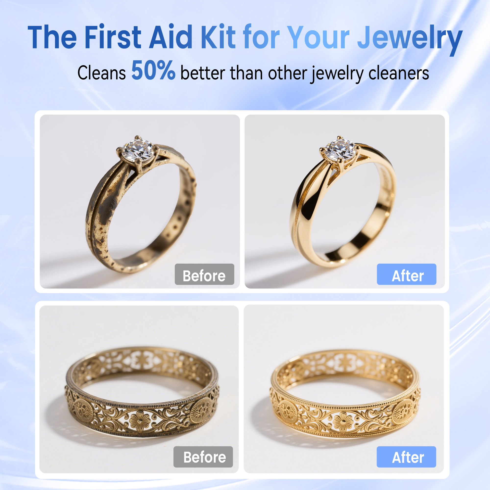 Gold Jewelry Cleaner | Shine Restorer for Gold, Diamonds & Fine Jewelry