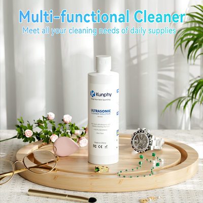 kunphy Jewelry Cleaner, Ultrasonic Cleaner Solution - Jewelry Cleaner for Gold, Silver, Platinum Diamonds and Non-Porous Precious & Semi-Precious Jewelry 4 oz(120ml)