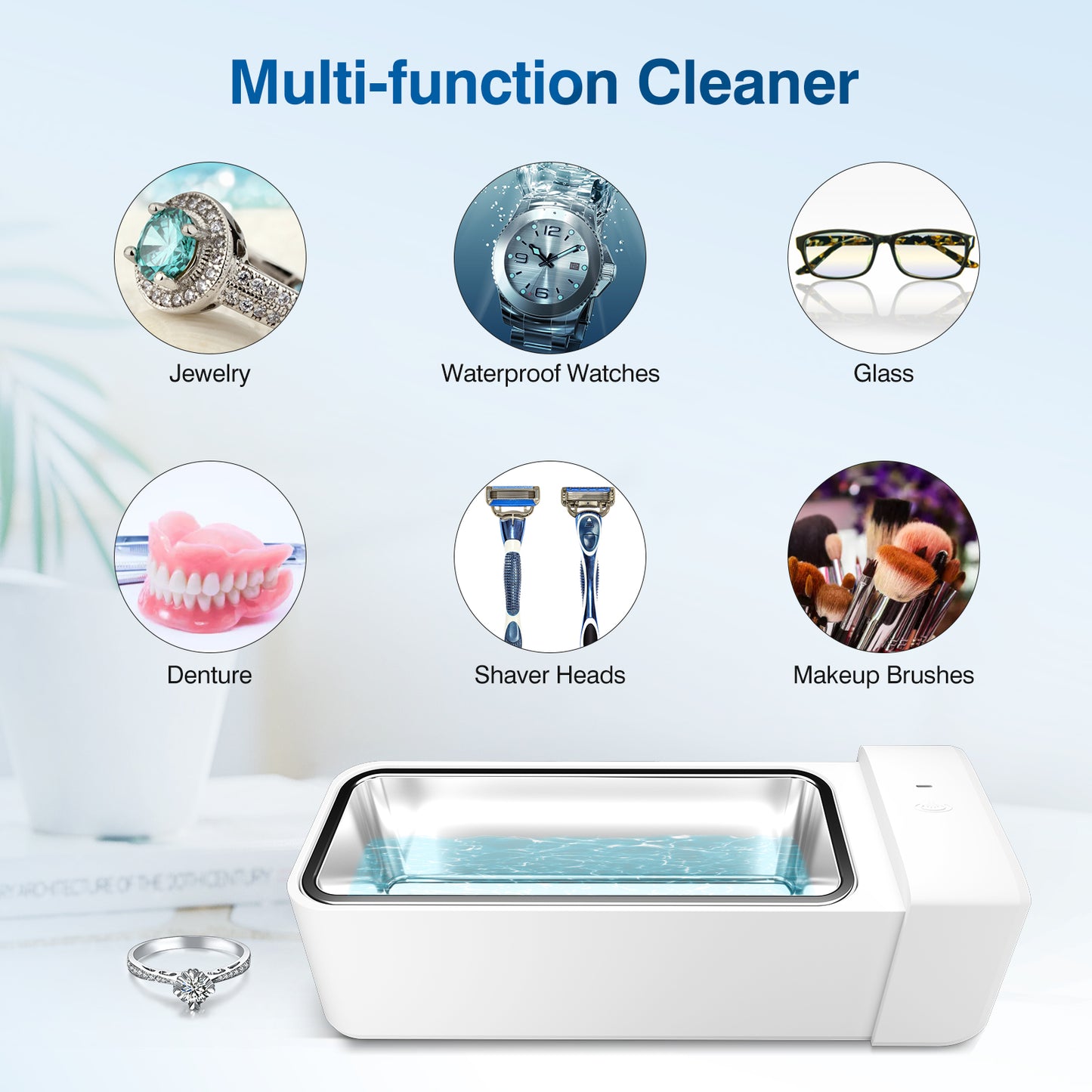 Ultrasonic Jewelry Cleaner, Portable Professional Ultrasonic Cleaner for Cleaning Jewelry Eyeglasses Watches Shaver Heads