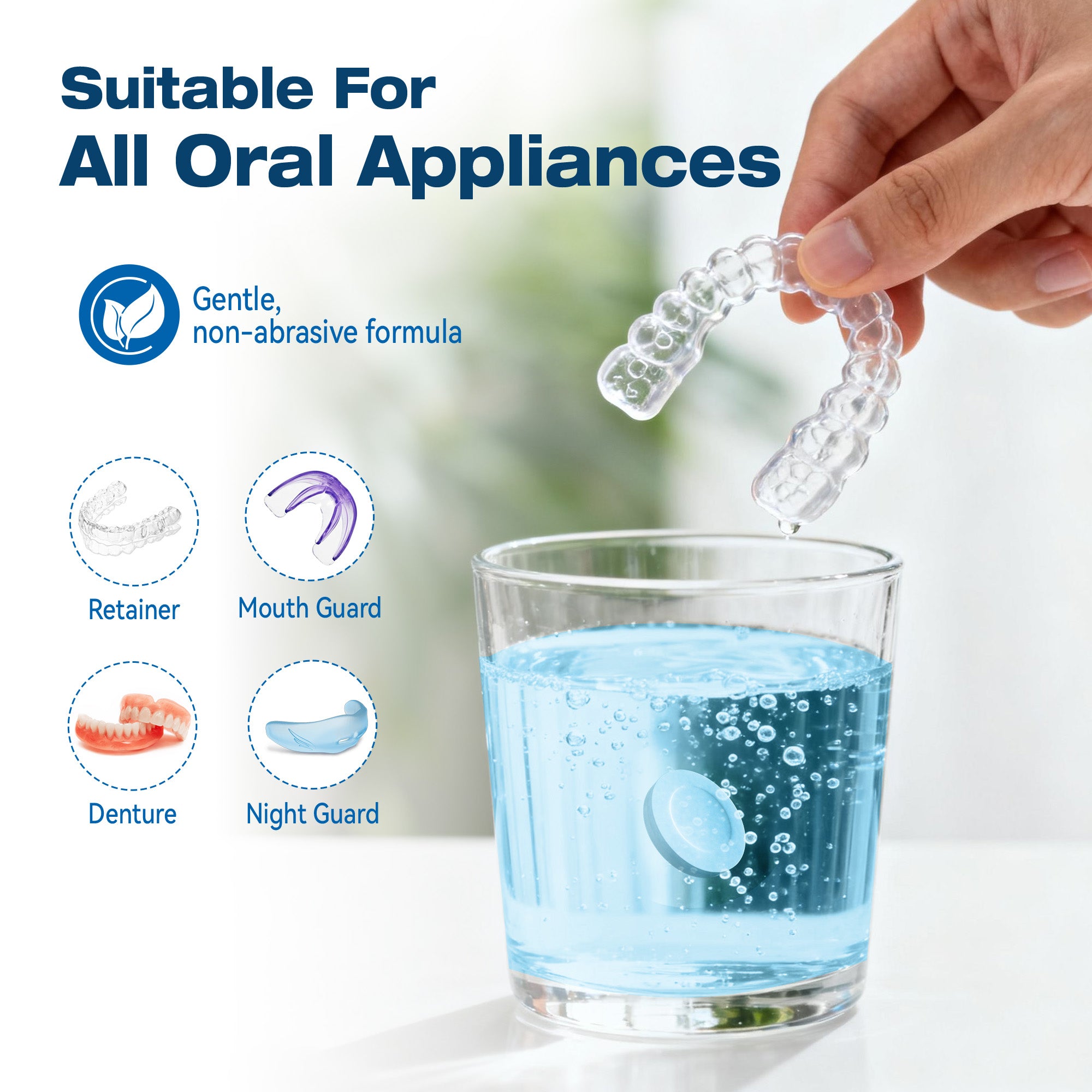 Denture Cleaning Tablets, Retainer Cleaner Tablets for Ultrasonic Machines, Aligners & Mouthguards – KUNPHY®