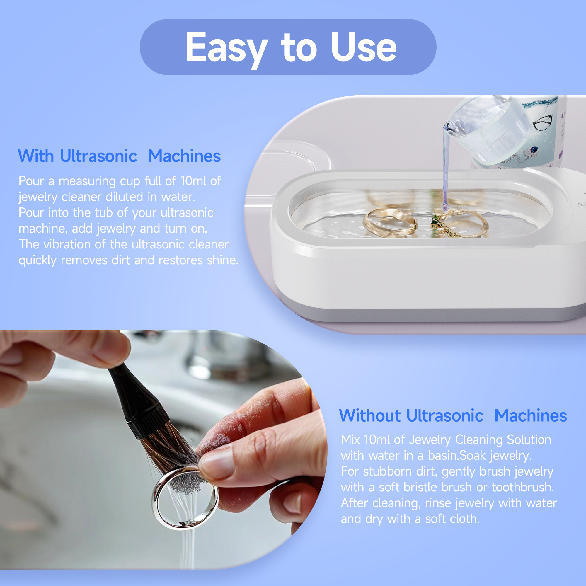 Plant-Based Jewelry Cleaner | Enhanced Formula for Ultrasonic Cleaners