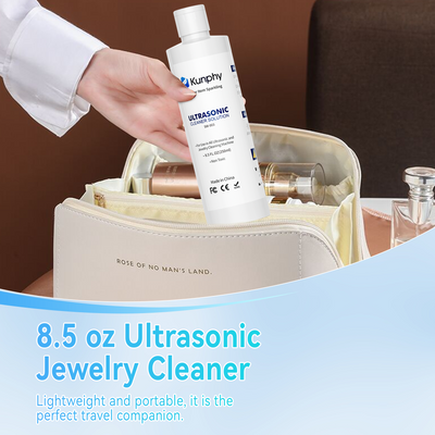 kunphy Jewelry Cleaner, Ultrasonic Cleaner Solution - Jewelry Cleaner for Gold, Silver, Platinum Diamonds and Non-Porous Precious & Semi-Precious Jewelry 4 oz(120ml)