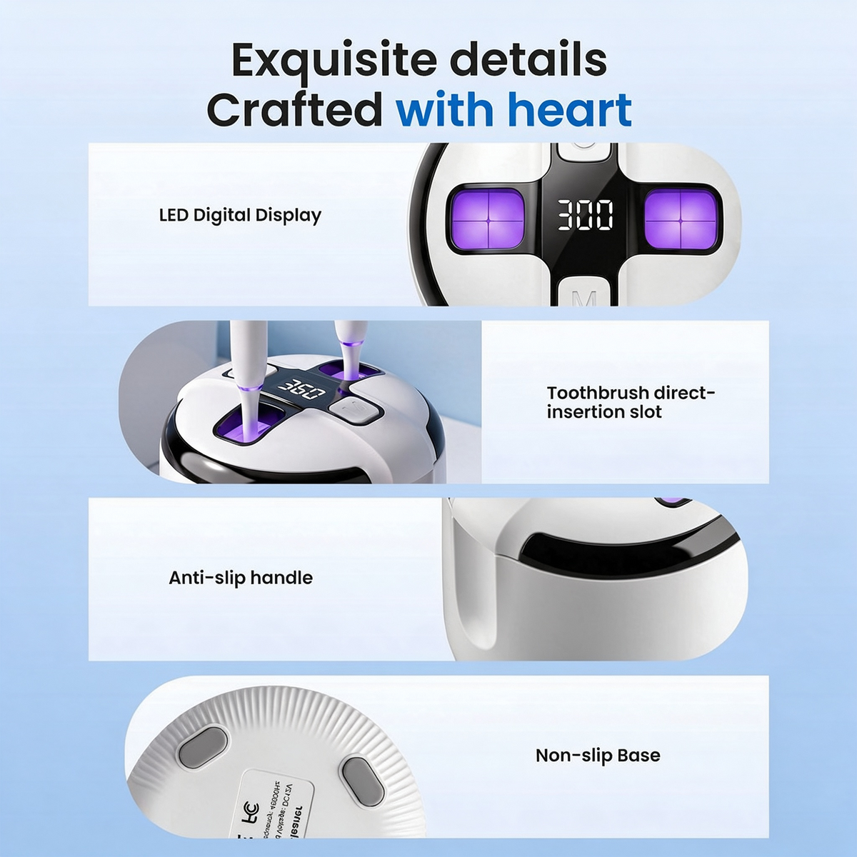 KUNPHY 48kHz Ultrasonic Dental Cleaner | For Retainers, Aligners & Electric Toothbrush Heads
